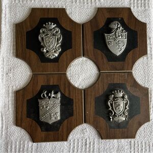 Lot of 4 Medieval Collection Wall Decorative Arts 7"×7